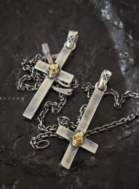 十字架项链925纯银手作情侣礼物