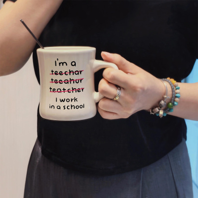 I'm a teacher陶瓷水杯老师开学毕业季教师节礼物马克杯男女款