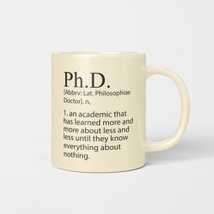 PHD博士定义学位创意个性博士生马克杯美式咖啡陶瓷杯水杯男女
