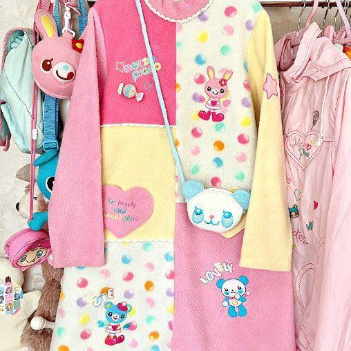 thumbnail for Japanese cute autumn and winter niche mezzopiano polka dot candy dress childlike vintage y2k