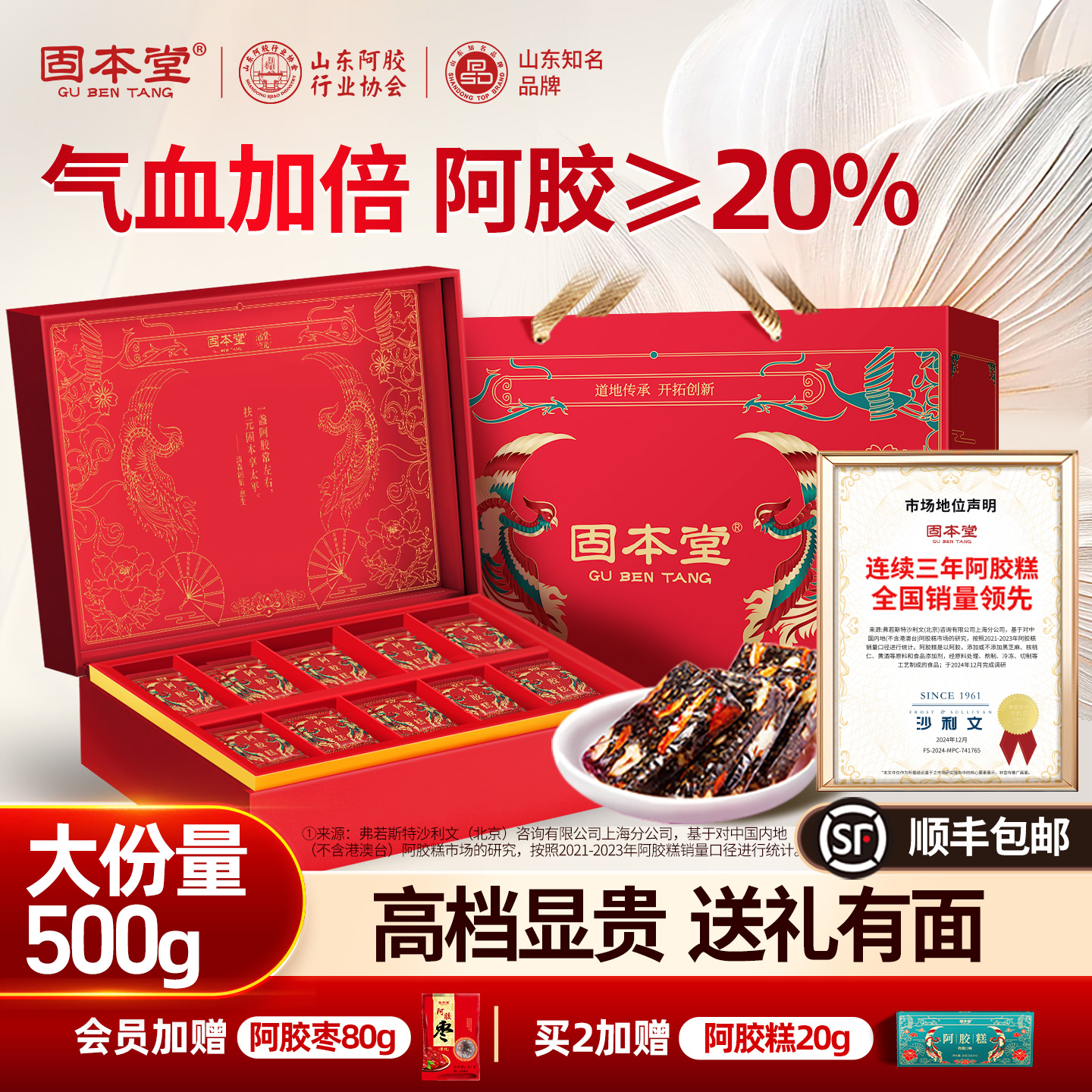 固本堂阿膠糕送禮長輩禮盒見家長