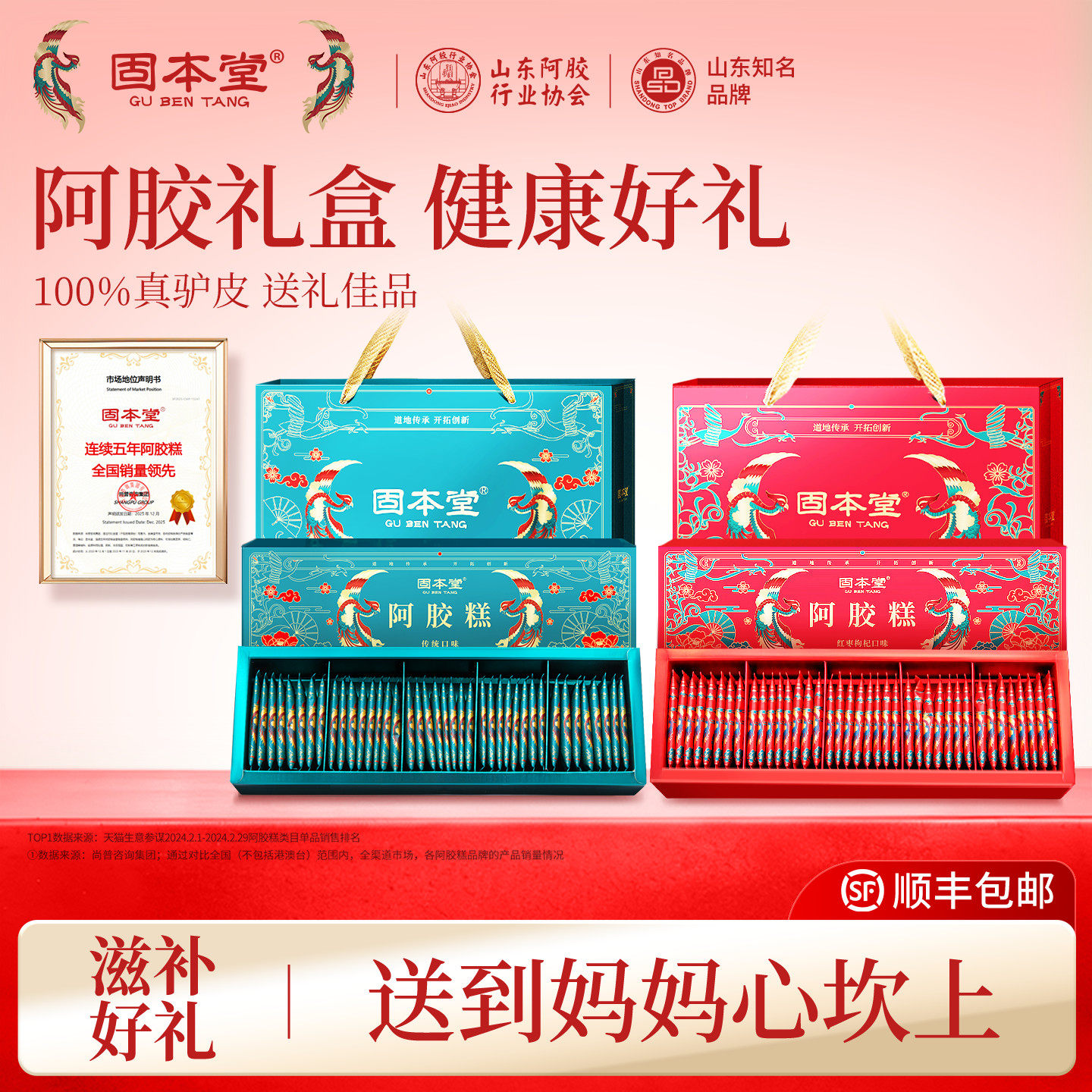 固本堂阿胶糕礼盒实用送妈妈生日礼物长辈婆婆送丈母娘见家长礼品
