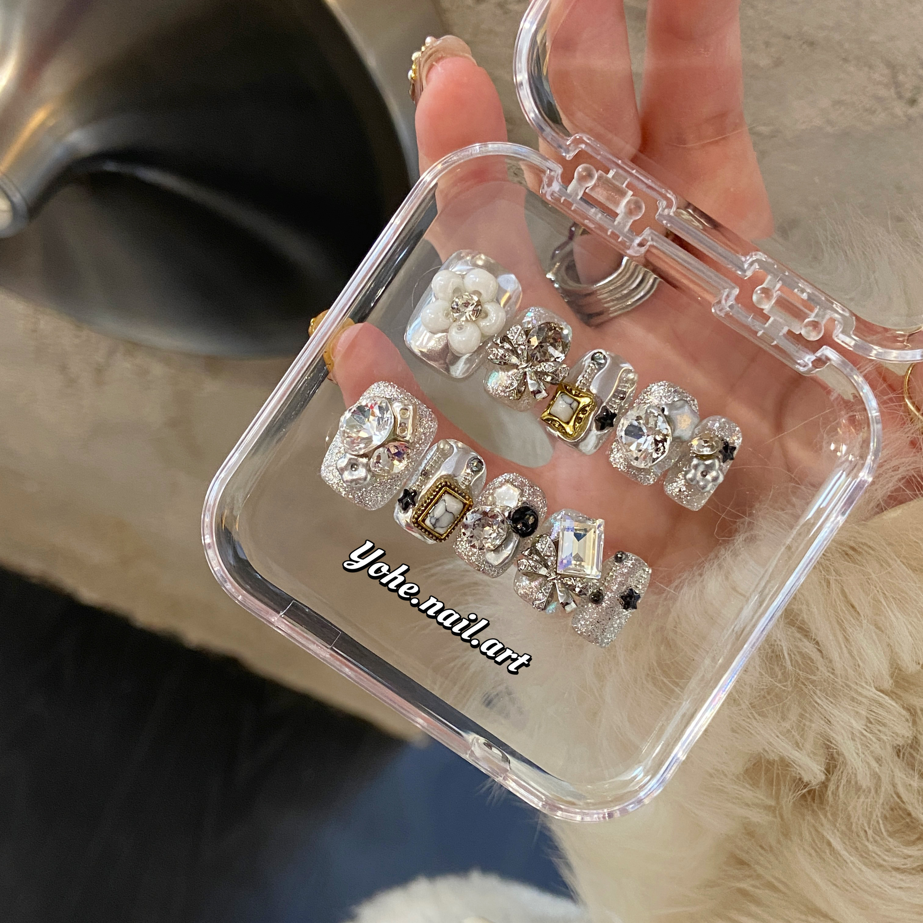 宥荷Studio 新年限定 东北银 穿戴甲美甲定制假指甲手工定制短甲,彩妆/香水/美妆工具,穿戴甲/甲片,淘宝优惠券,粉丝福利购,淘宝优惠卷