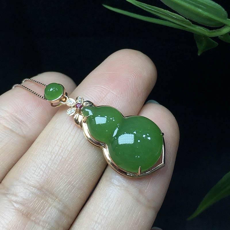 原创设计翡翠金镶玉送老婆礼物