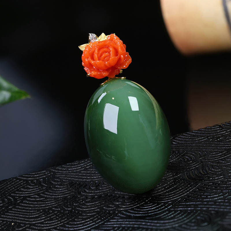 原创设计翡翠金镶玉项链送老婆