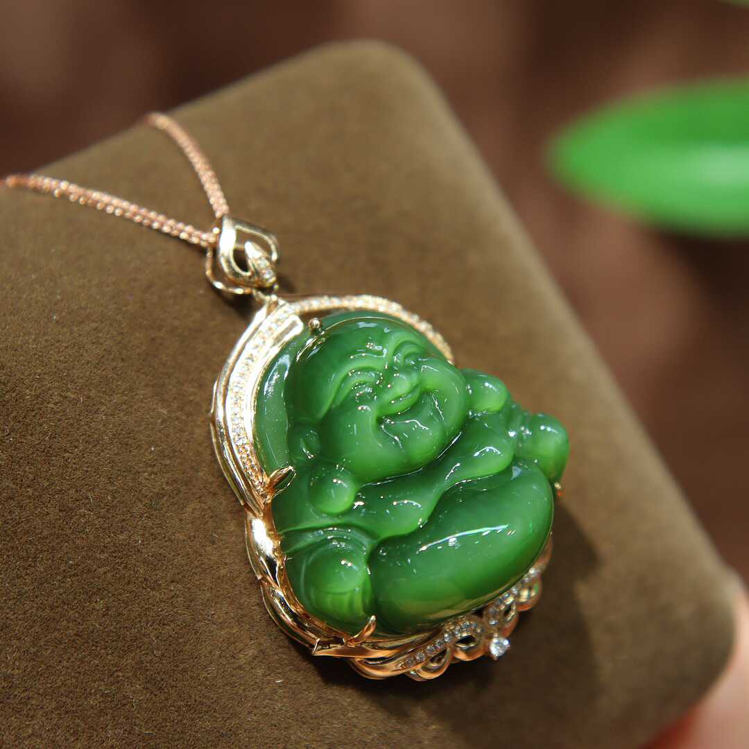 原创设计翡翠金镶玉送老婆礼品