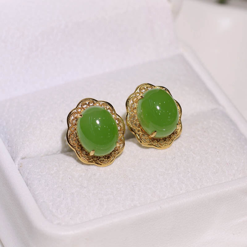 時尚潮流陽綠翡翠金鑲玉送老婆