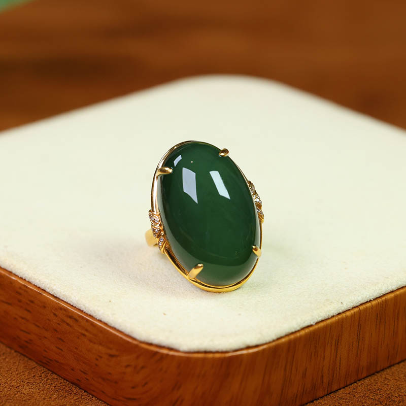 原创设计翡翠金镶玉手饰送妈妈