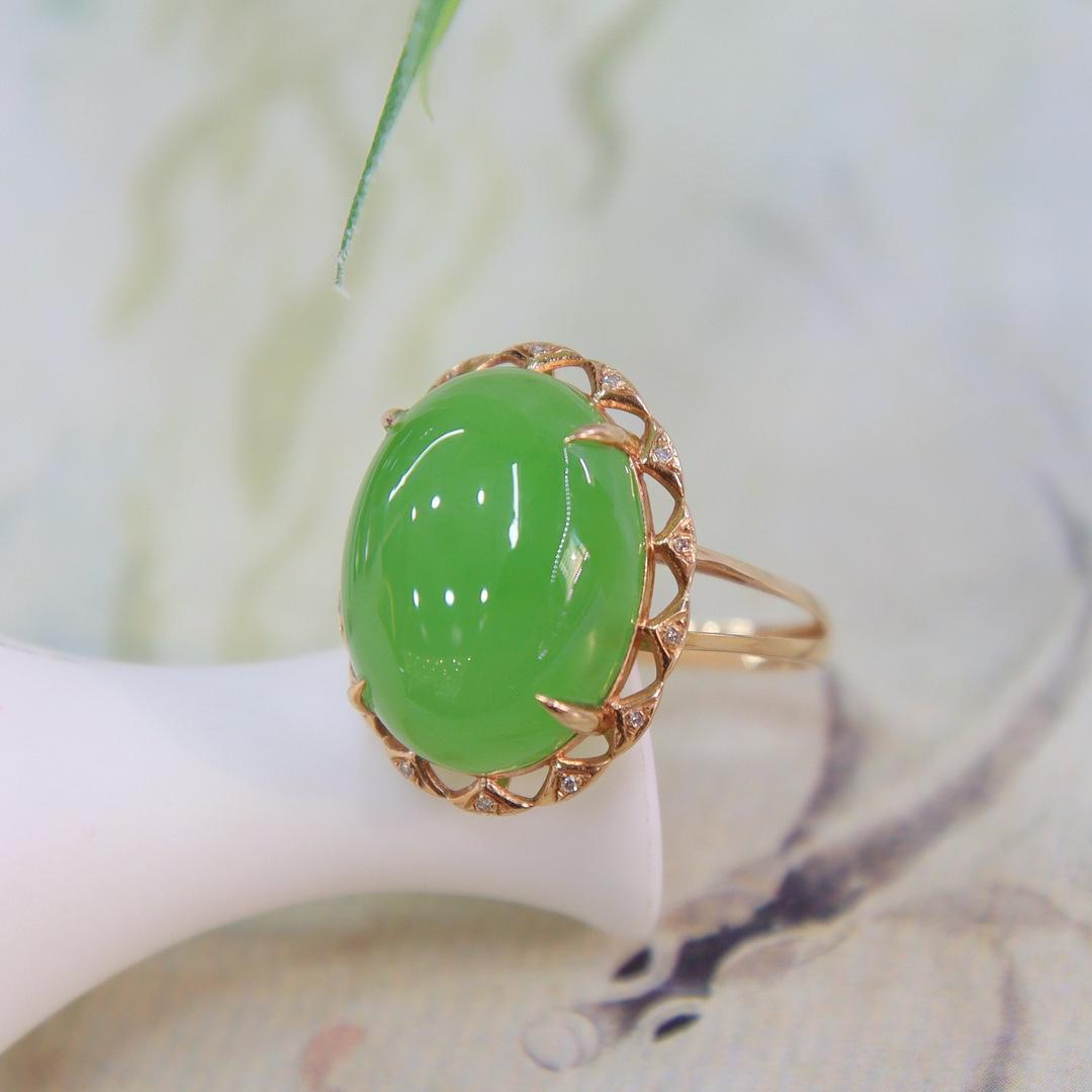 原创设计翡翠金镶玉手饰送老婆