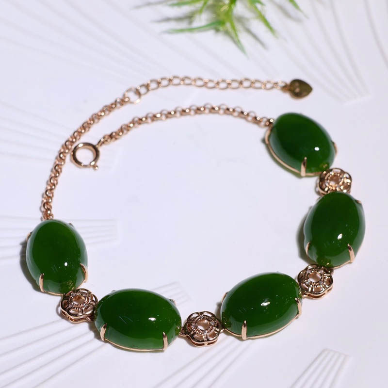 原创设计翡翠金镶玉手饰送妈妈礼