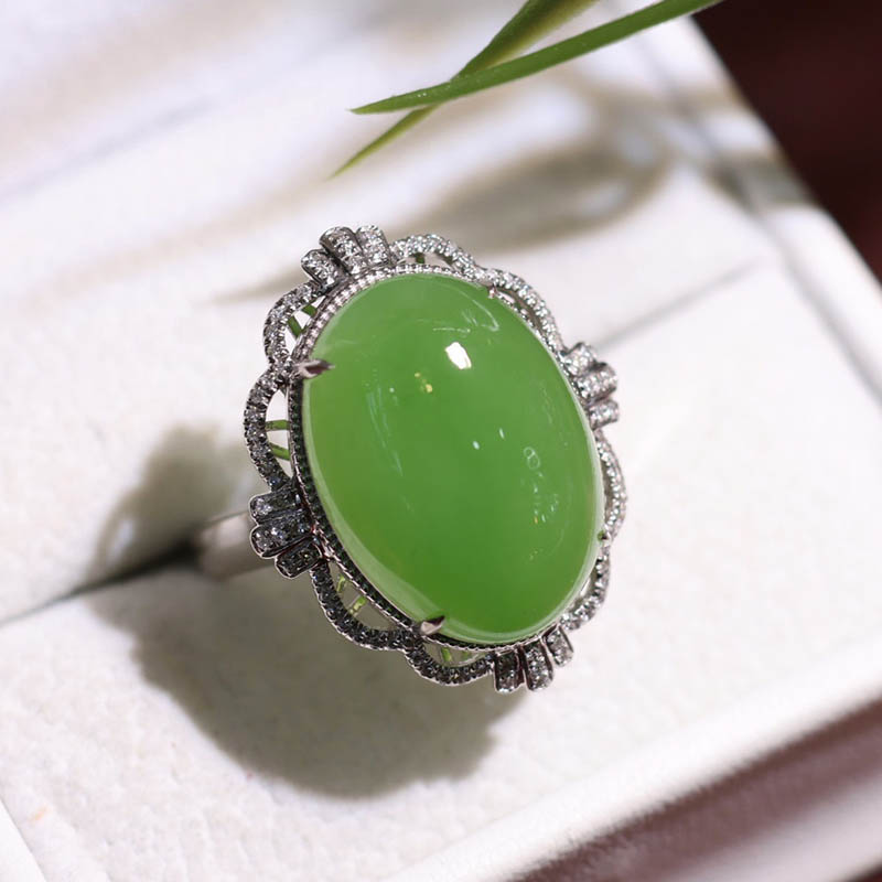 原创设计翡翠金镶玉耳饰送老婆