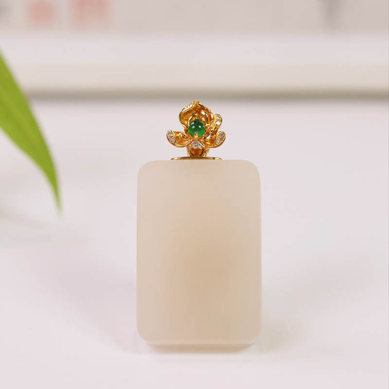 原创设计翡翠金镶玉项链送老婆