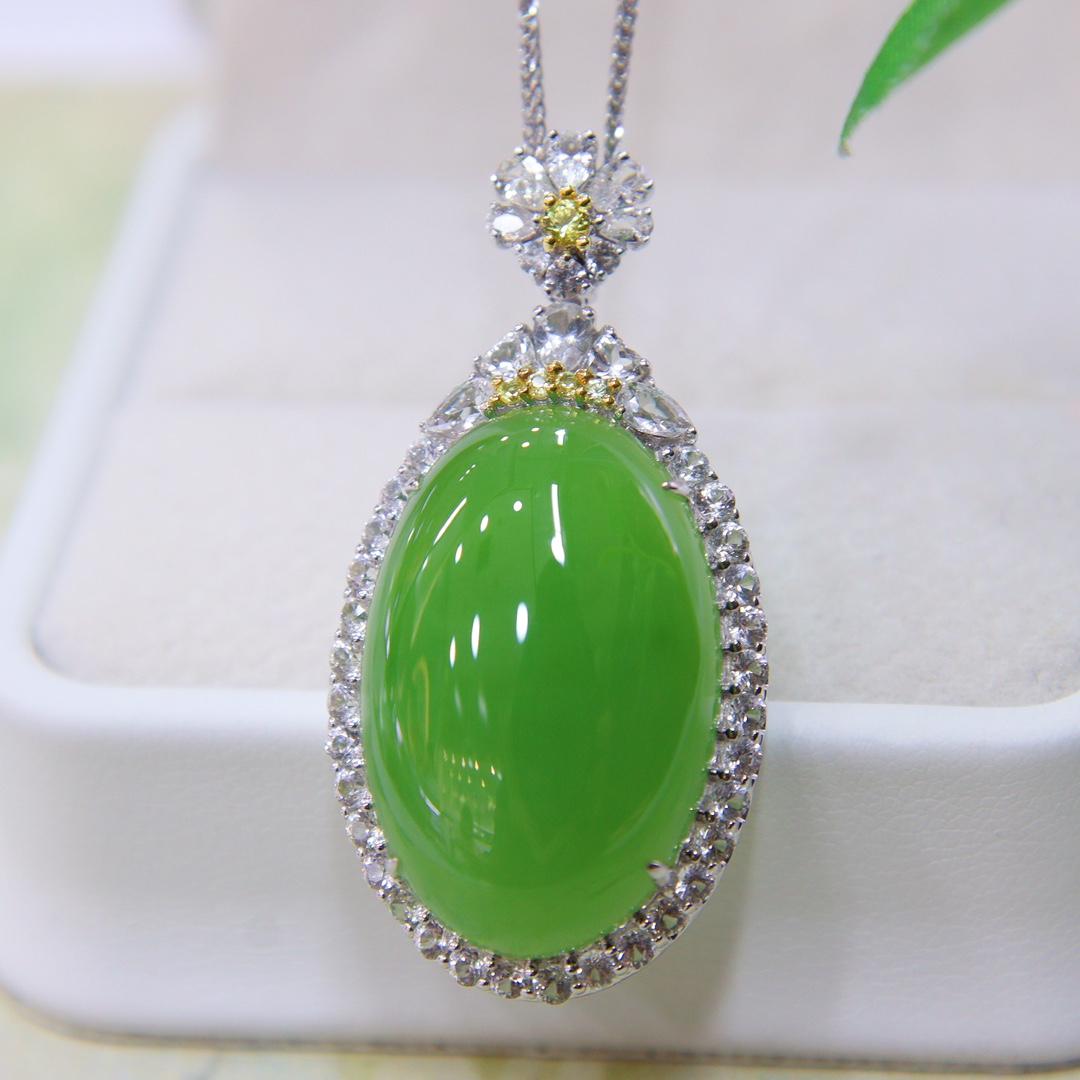 原创设计翡翠金镶玉送老婆