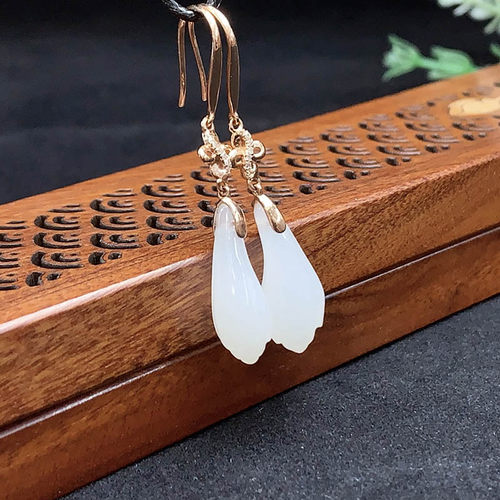 时尚潮流翡翠金镶玉耳饰送闺蜜