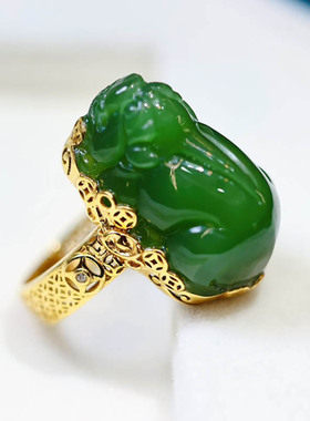 原创设计翡翠金镶玉手饰送老婆