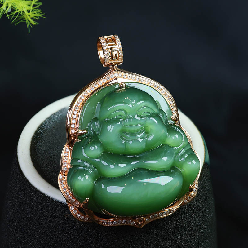 原创设计翡翠金镶玉送老婆