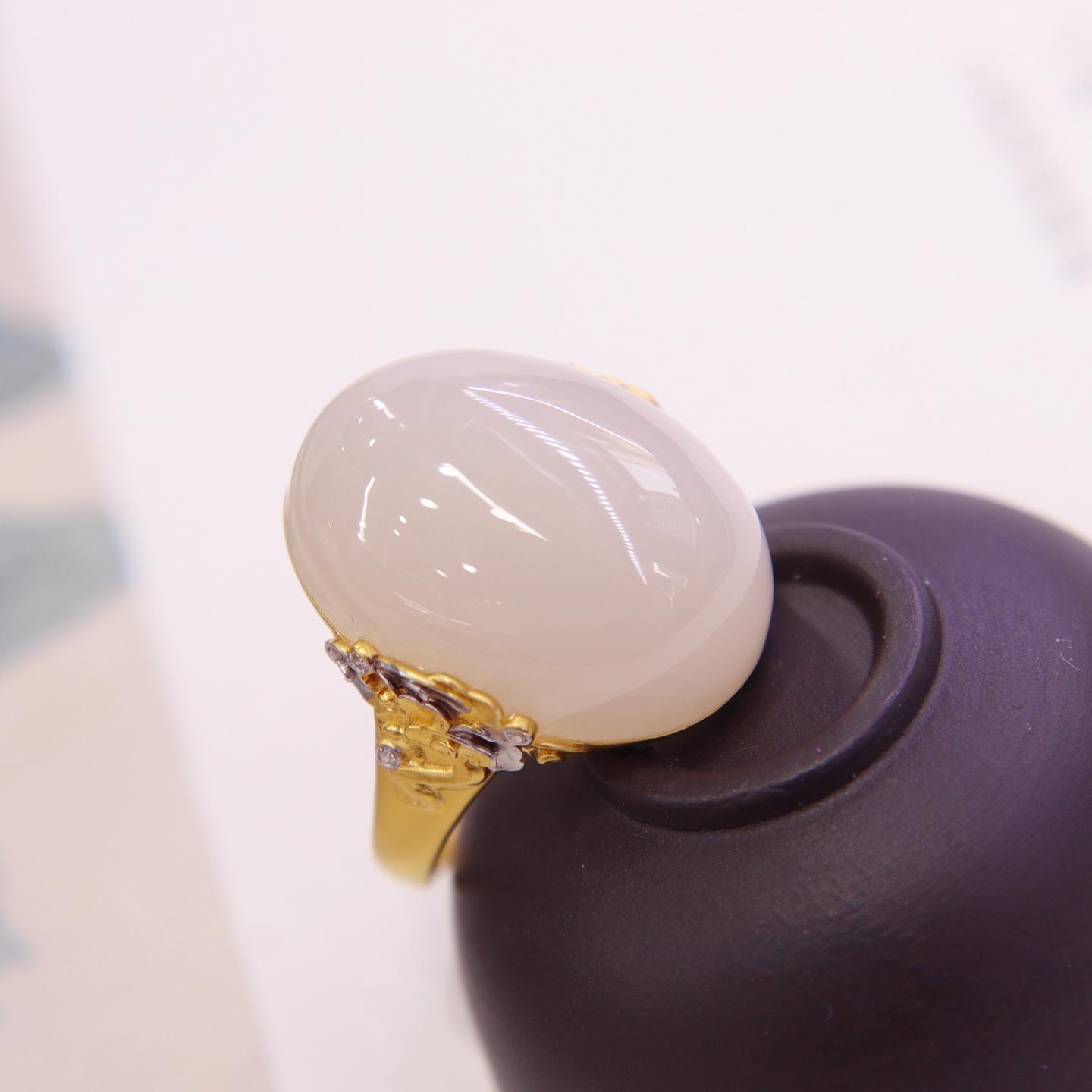 原创设计翡翠金镶玉手饰送妈妈