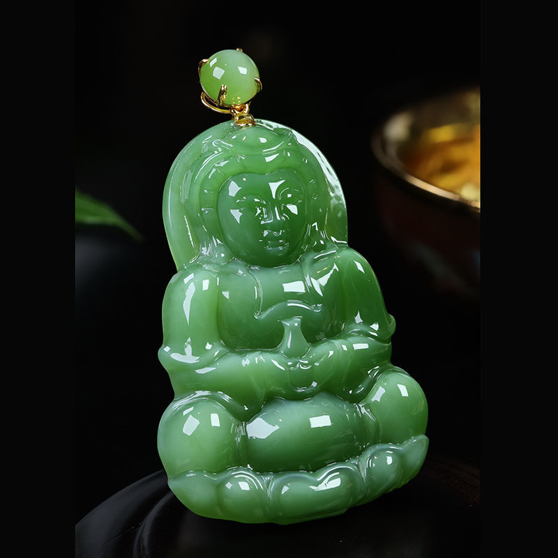 时尚潮流和田玉吊坠金镶玉送爸爸