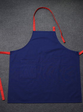 围裙定制纯棉帆布印字LOGO工作服餐厅美甲奶茶花店厨房韩版包邮