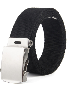 新款8色潮流时尚男女通用裤带33mm加厚滚动扣帆布腰带童装皮带