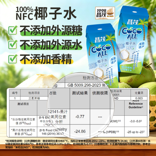 昌茂海南特产100%椰子水