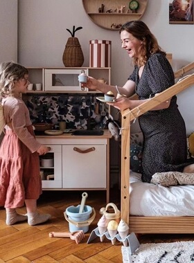 丹麦DANTOY家同款小麦秸秆制成沙滩桶四件套下午茶挖沙车玩具