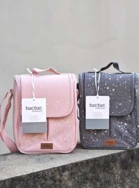 出口西班牙 TUCTUC原装灰色和粉色两用便携妈咪包 背奶包保温包