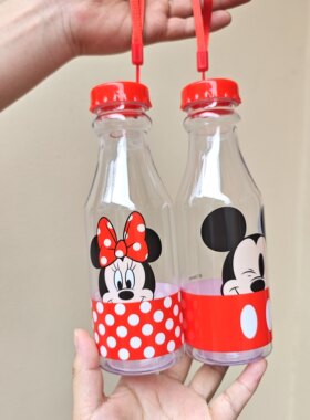 出口老美 迪家米奇米妮塑胶水瓶子 冷水壶 400ML