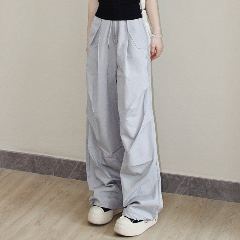 中腰宽松bf慵懒风美式工装裤女
