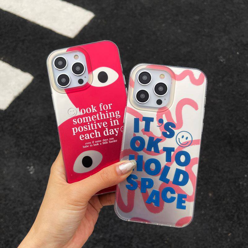 适用iphone14Promax苹果13/15手机壳12Pro防摔11欧美英文爱心搞怪潮保护套