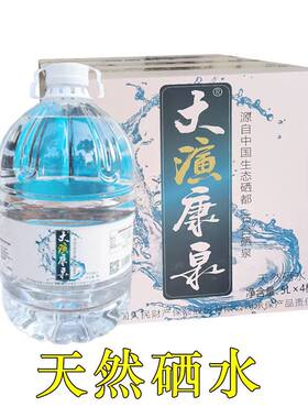 石台硒山泉水大演康泉弱碱性天然硒水5L*4桶整箱400ml*20