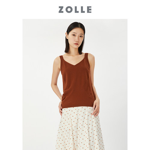 ZOLLEY羊毛纯色百搭秋冬女背心
