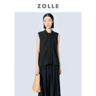 衬衫 ZOLLE因为立体剪裁商务通勤老钱风无袖 26春 亚麻精选