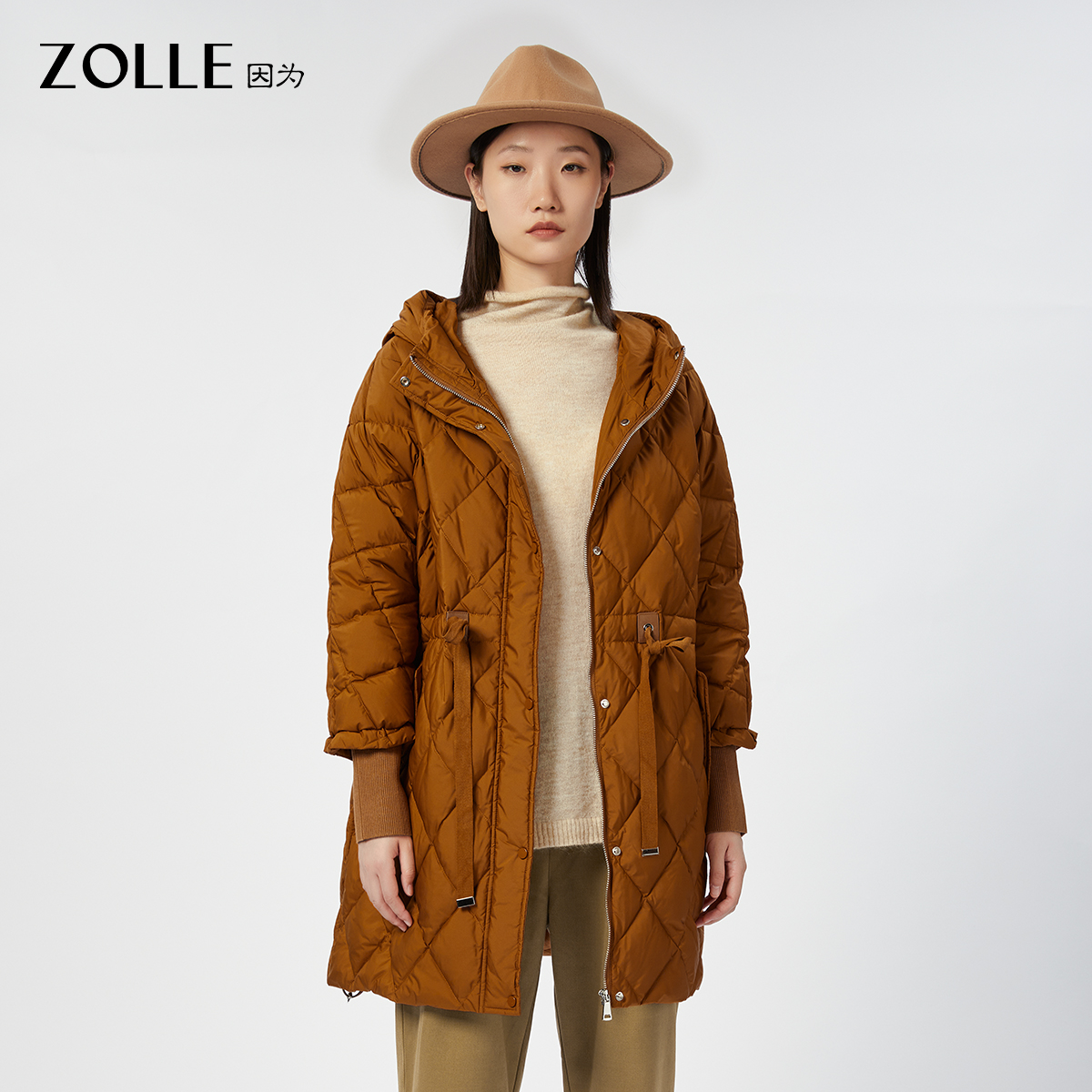 连帽，中长廓形