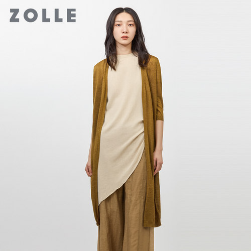 ZOLLE因为苎麻显瘦长款开衫