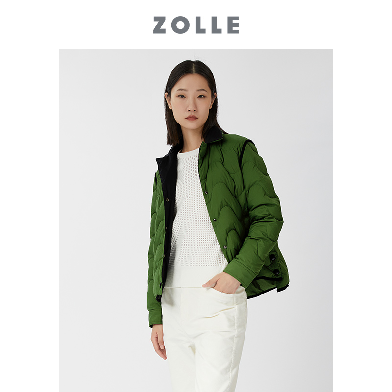 ZOLLE因为秋冬新款短羽绒服简约纯色百搭外套保暖显瘦女上衣