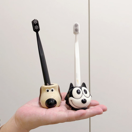 日式可爱陶瓷牙刷置物架