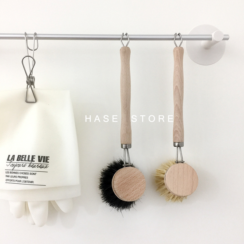 长柄榉木马毛剑麻锅刷餐具清洁刷