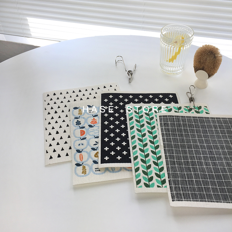 ins北欧木浆棉抹布可爱厨房餐具