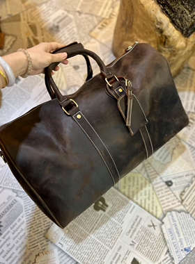 3309疯马皮中号旅行包