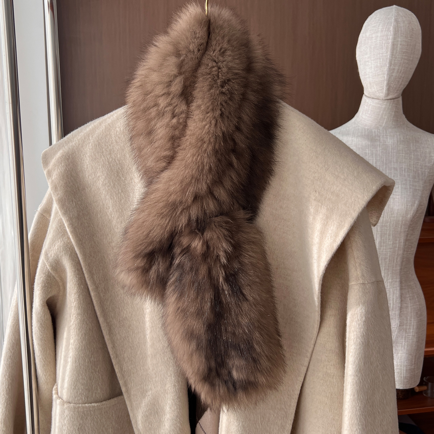 皮草围巾女冬季狐狸毛编织长款保暖加厚百搭围脖紫貂色网红色同款