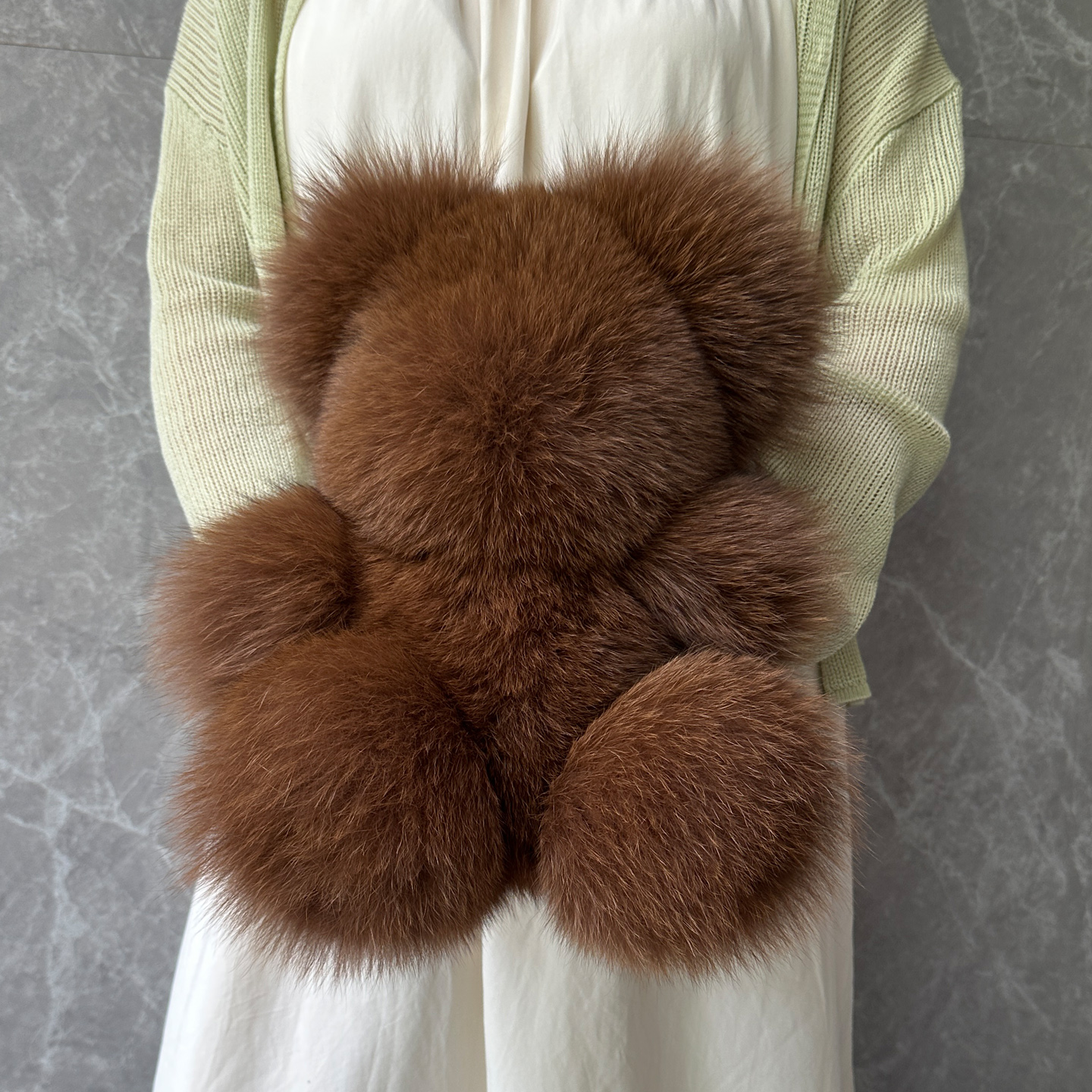 超大号包挂件可爱狐狸毛小熊公仔