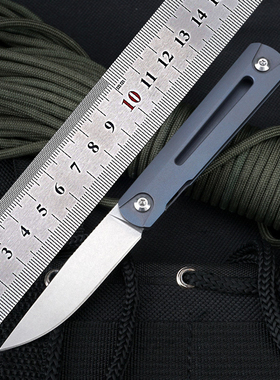 迷你钛绅士美工刀TC4钛合金S35VN刃石洗工艺日常办公开箱刀折叠刀