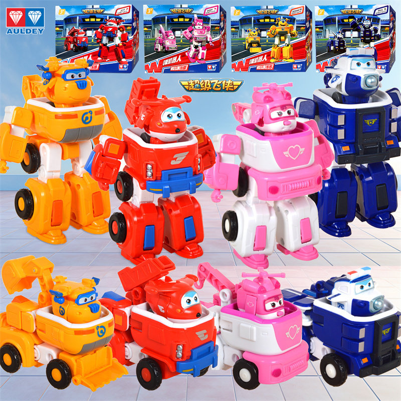 奥迪双钻超级飞侠变形机器人Q版合体机甲乐迪多多包警长迷你载具