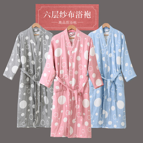 浴袍加厚长款儿童浴衣纯棉纱布