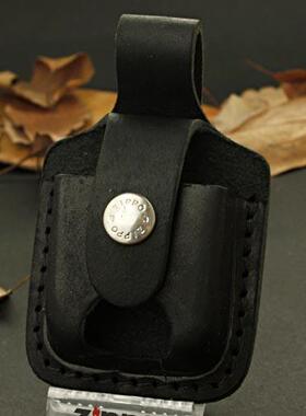 ZIPPO原装正品打火机 专用配件 黑色带洞式皮套 真皮 装柜正版