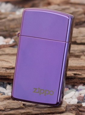ZIPPO原装正品打火机 防风 窄机 纤巧紫冰标志 28124ZL 专柜正版