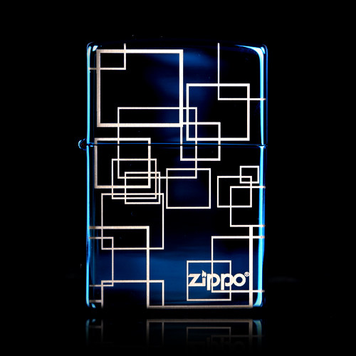 ZIPPO原装正品打火机防风 蓝冰抽象自由空间A 专柜正版限量珍藏版