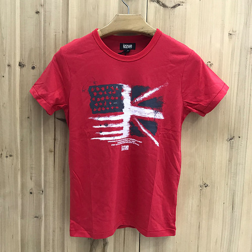 it潮牌izzue2025新款男款短袖纯棉T恤米字时尚字母印花修身夏2751