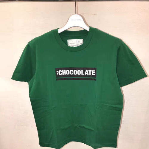 清仓潮牌chocoolate25春夏男女同款时尚字母印花纯棉打底短袖T恤